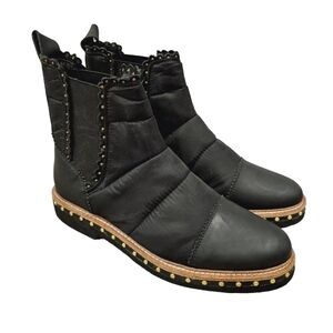 NEW FREE PEOPLE Atlas Puffer Chelsea Boot Black Leather